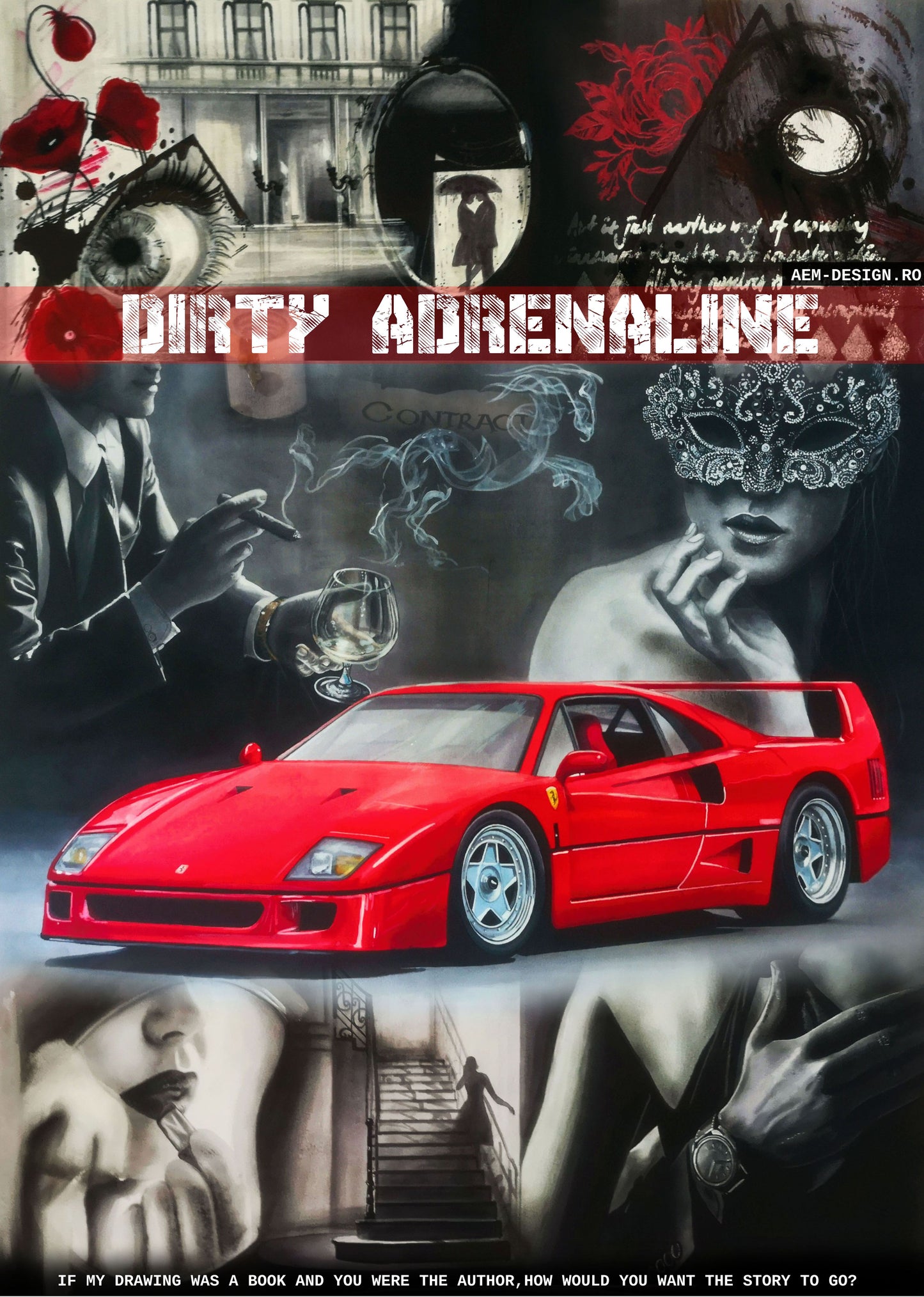 Dirty Adrenaline Automotive Art Poster